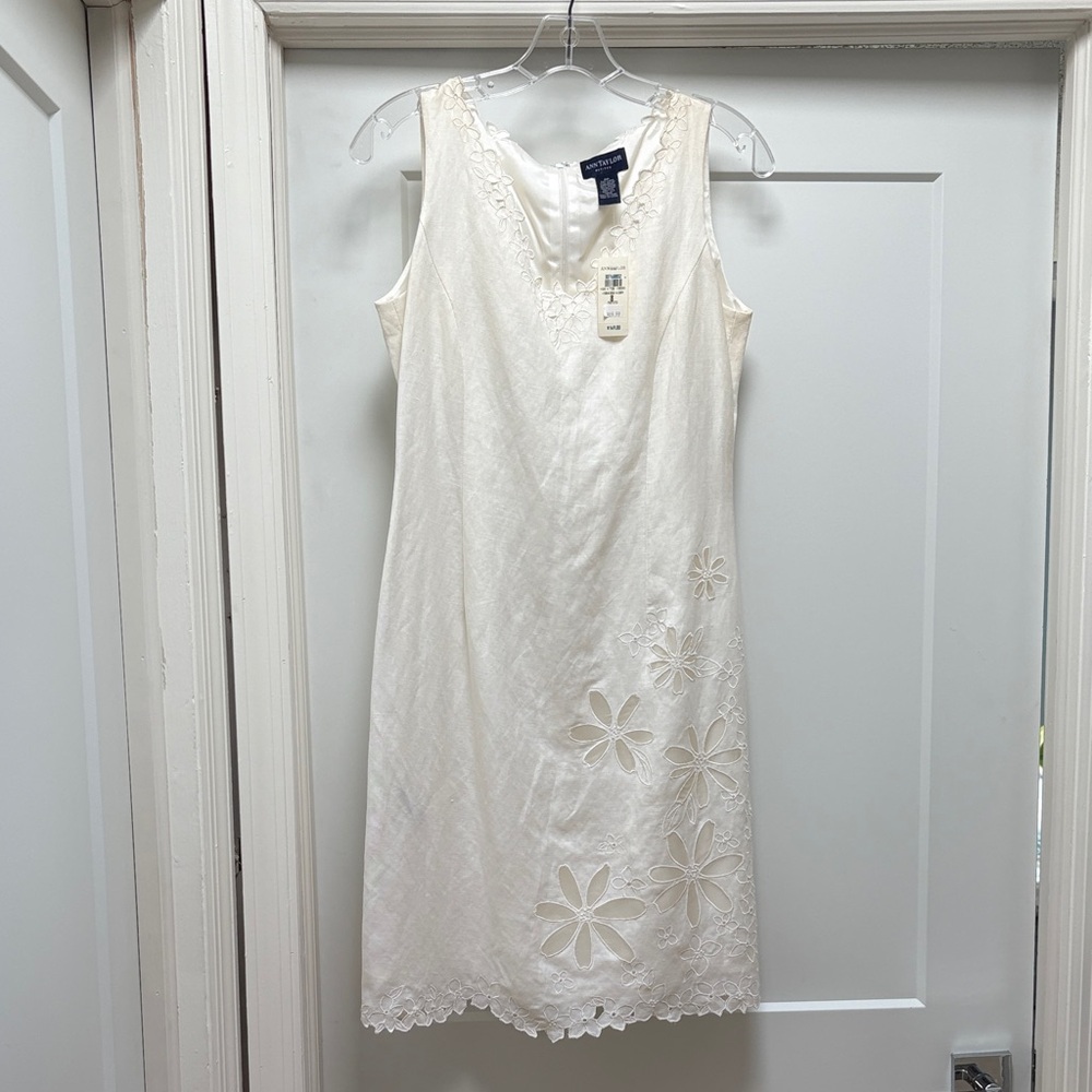 Ann Taylor Cream Floral Mini Dress